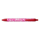 Roze zebra print zwarte inkt pen (Achterkant)