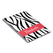 Roze Zebra - Printerblad voor huidafdrukken Notitieboek (Rechterzijde)