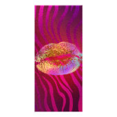 Roze Zebra Rainbow Gold Glitter Lips Prijs Lijst Reclamekaart (Achterkant)
