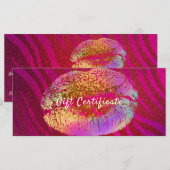 Roze zebra regenboog glitters lippen cadeaubon (Voorkant / Achterkant)