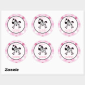 Roze Zebra Ronde Favor Sticker (Vel)