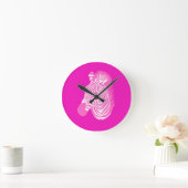 Roze Zebra Ronde Klok (Huis)