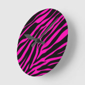 roze zebra ronde klok (Hoek)