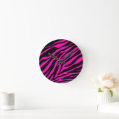 roze zebra ronde klok (Huis)