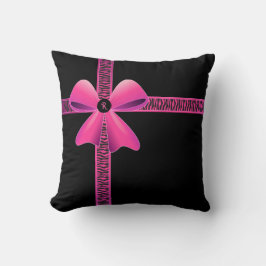 Roze Zebra roze monogram lint Kussen