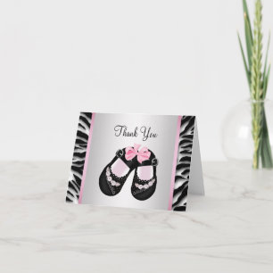 Roze zebra roze zwarte baby girl shower bedankt
