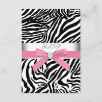 Roze Zebra RSVP-kaart