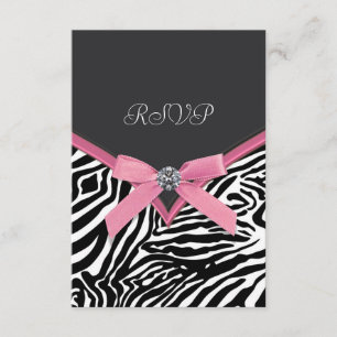 Roze Zebra RSVP-kaarten RSVP Kaartje