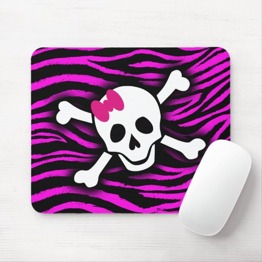 Roze Zebra schedel Muismat (Met muis)