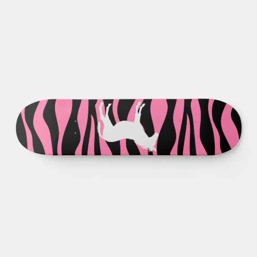 Roze Zebra skateboard (Horizontaal)