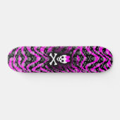 Roze Zebra Skull Prinses Skateboard (Horizontaal)