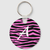 Roze Zebra-sleutelhanger aanpassen Sleutelhanger (Voorkant)