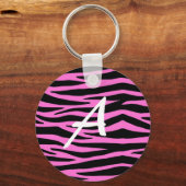 Roze Zebra-sleutelhanger aanpassen Sleutelhanger (Voorkant)