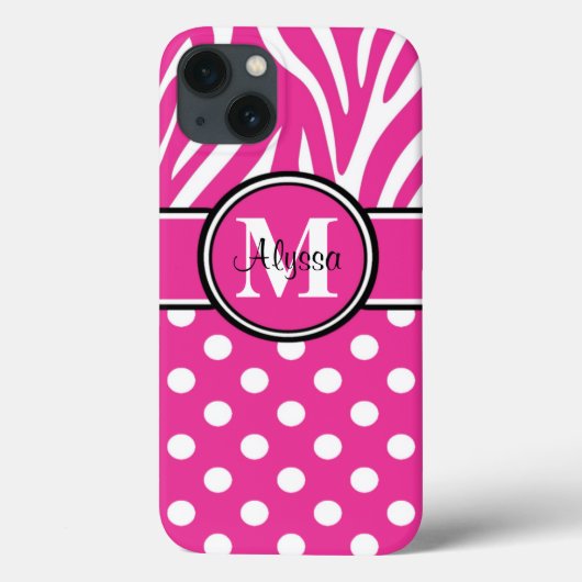 Roze Zebra Stippen op maat Case-Mate iPhone Case (Achterkant)