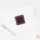 Roze Zebra Streep Dank u Stickers (Envelop)
