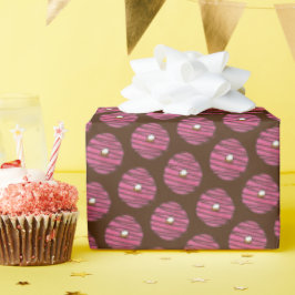 Roze Zebra Streep Donut Donut Donuts Junk Food Cadeaupapier