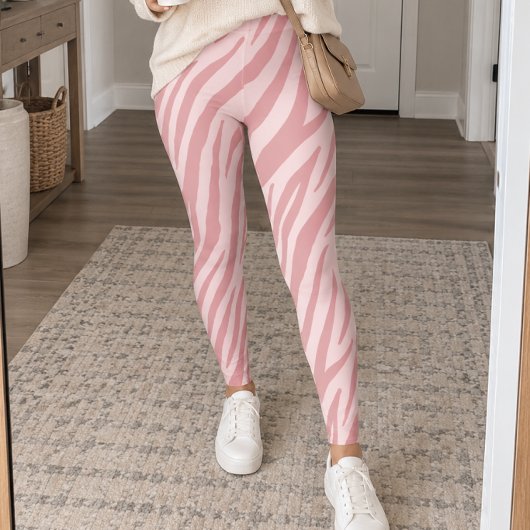 Roze zebra streep leggings