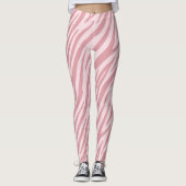 Roze zebra streep leggings (Voorkant)