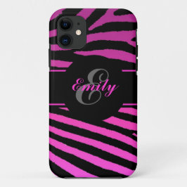 roze zebra strepen iPhone 5 hoesje
