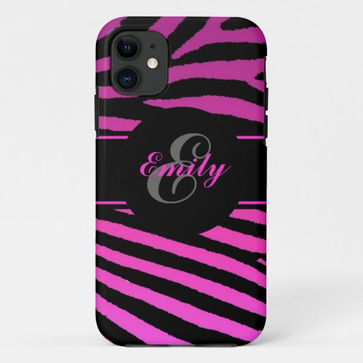 roze zebra strepen iPhone 5 hoesje (Achterkant)