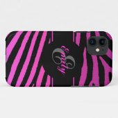  roze zebra strepen iPhone 5 hoesje (Achterkant (horizontaal))