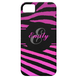 roze zebra strepen iPhone 5 hoesje