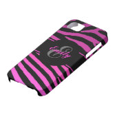  roze zebra strepen iPhone 5 hoesje (Onderkant)