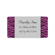 Roze Zebra Strepen Labels