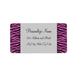 Roze Zebra Strepen Labels
