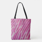 Roze zebra strepen tote bag (Achterkant)