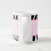 Roze Zebra Stripe 20oz Jumbo Coffee Mok met Zebra (Achterkant)