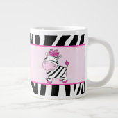 Roze Zebra Stripe 20oz Jumbo Coffee Mok met Zebra (Rechts)