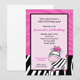 Roze Zebra Stripe 5x7 uitnodiging van vrijdag