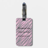 Roze Zebra Stripe achtergrond Bagagelabel (Achterkant verticaal)
