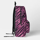 Roze Zebra Stripe Achtergrond Bedrukte Rugzak (Links)