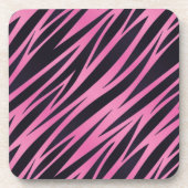 Roze Zebra Stripe achtergrond Bier Onderzetter (Voorkant)