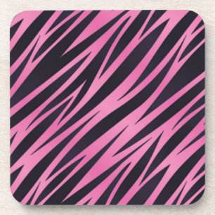 Roze Zebra Stripe achtergrond Bier Onderzetter