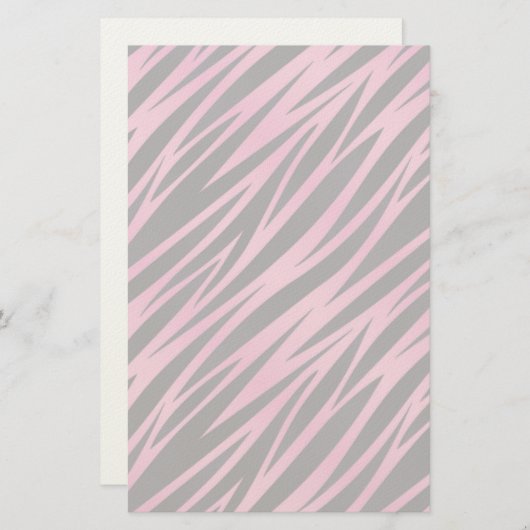 Roze Zebra Stripe achtergrond Briefpapier (Voorkant / Achterkant)