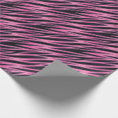 Roze Zebra Stripe Achtergrond Cadeaupapier (Hoek)