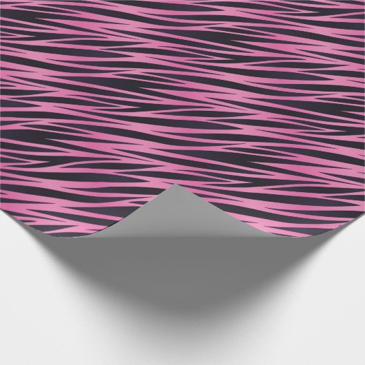 Roze Zebra Stripe Achtergrond Cadeaupapier (Hoek)