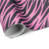 Roze Zebra Stripe Achtergrond Cadeaupapier (Rol Hoek)