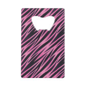 Roze Zebra Stripe achtergrond Creditkaart Flessenopener (Voorkant)