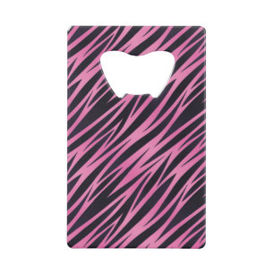 Roze Zebra Stripe achtergrond Creditkaart Flessenopener