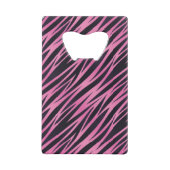 Roze Zebra Stripe achtergrond Creditkaart Flessenopener (Achterkant)