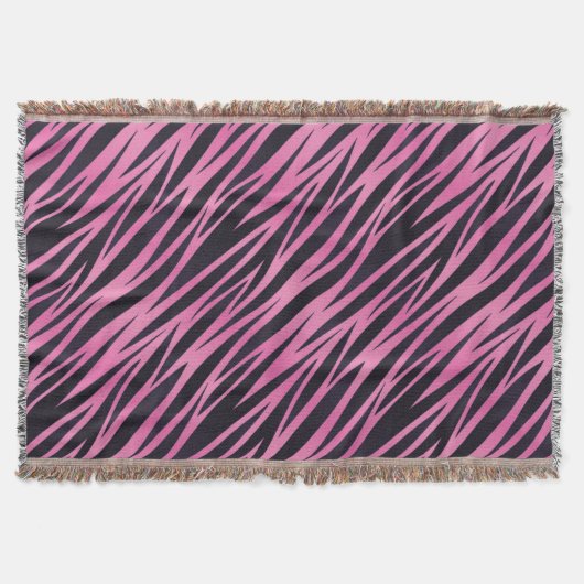 Roze Zebra Stripe achtergrond Deken (Voorkant)