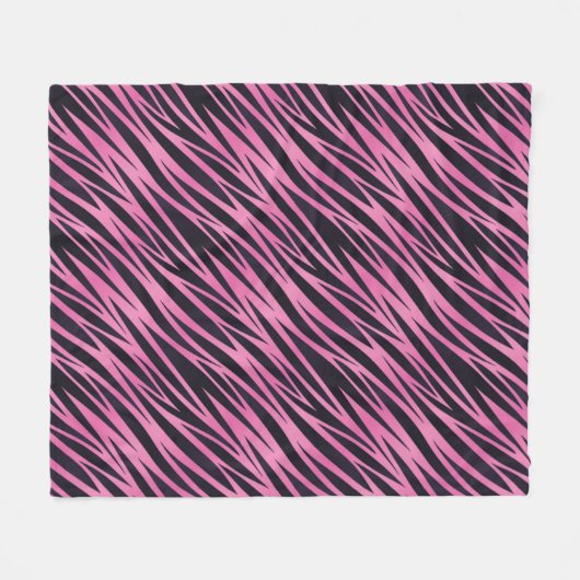 Roze Zebra Stripe achtergrond Fleece Deken (Voorkant (Horizontaal))