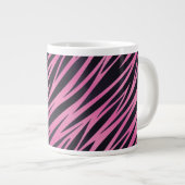 Roze Zebra Stripe achtergrond Grote Koffiekop (Voorkant rechts)