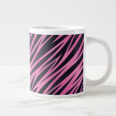 Roze Zebra Stripe achtergrond Grote Koffiekop (Rechts)
