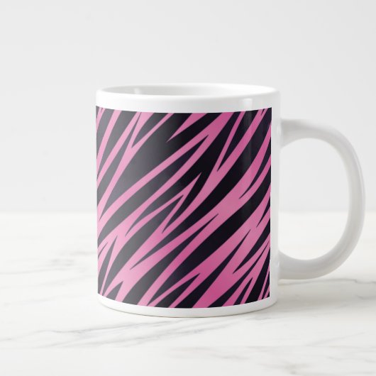 Roze Zebra Stripe achtergrond Grote Koffiekop (Rechts)