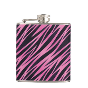 Roze Zebra Stripe achtergrond Heupfles